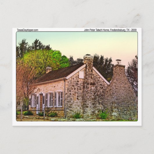John Peter Tatsch Home, Fredericksburg, TX Briefkaart (Voorkant)