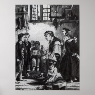 John Pounds geeft kinderen thuis les Poster