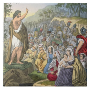 John Preaching in the Wilderness, van een bijbelse Tegeltje