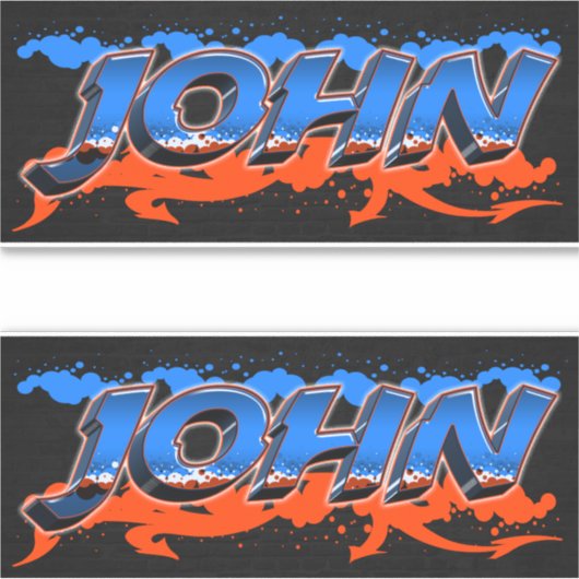 John Prénom Nom Graffiti Autocollants (Devant)