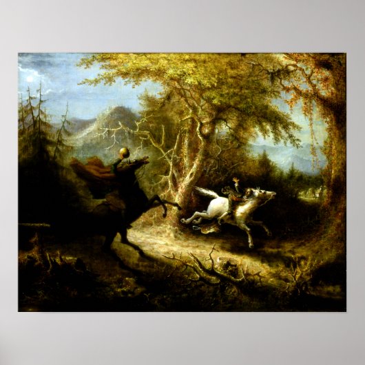 John Quidor The Headless Horseman Navolging Ichabo Poster (Voorkant)