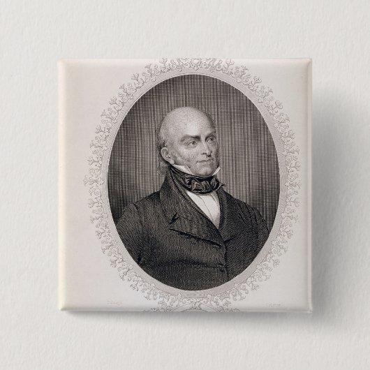 John Quincy Adams Vierkante Button 5,1 Cm (Voorkant)
