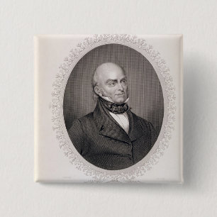 John Quincy Adams Vierkante Button 5,1 Cm