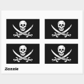 John Rackham (Calico Jack) Pirate Flag Jolly Roger Rechthoekige Sticker (Vel)