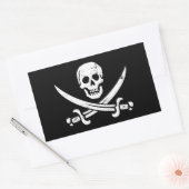 John Rackham (Calico Jack) Pirate Flag Jolly Roger Rechthoekige Sticker (Envelop)