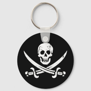 John Rackham (Calico Jack) Pirate Flag Jolly Roger Sleutelhanger