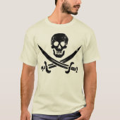 John Rackham (Calico Jack) Pirate Flag Jolly Roger T-shirt (Voorkant)