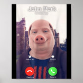 John Rk Is Calling Funny Answer Call Phone Poster (Voorkant)