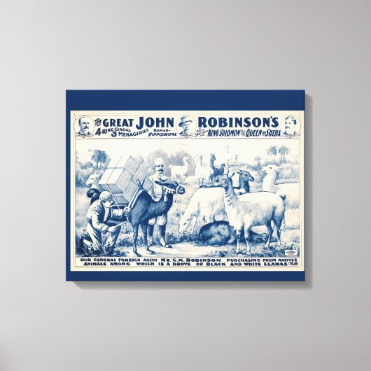 John Robinson Circus-Poster Canvas Afdruk (Voorkant)