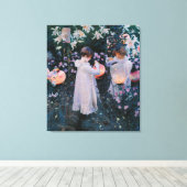 John Sargent Carnance Lily Roos Canvas Afdruk (Insitu (Houten vloer))