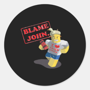 John Shedletsky Ik hou van gefrituurde kip Ik ben Ronde Sticker