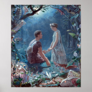 John Simmons Hermia en Lysander A MidSummer Night Poster