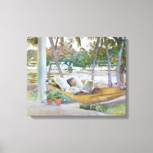John Singer Sargent - Afbeelding in Hammock, Flori Canvas Afdruk