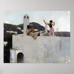 John Singer Sargent Capri Girl op een dak Poster