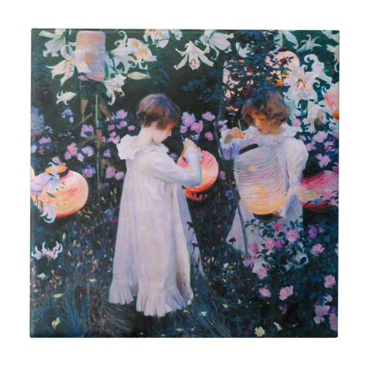 John Singer Sargent CarnLily Roos Tile Tegeltje (Voorkant)