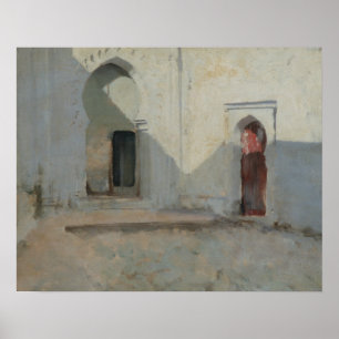 John Singer Sargent - Courtyard, Tetuan, Marokko Poster