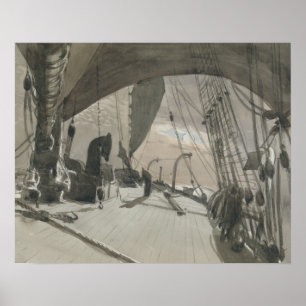 John Singer Sargent - Deck of Ship in Moonlight Poster
