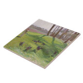 John Singer Sargent - Landschap met Goatherd Tegeltje (Zijkant)