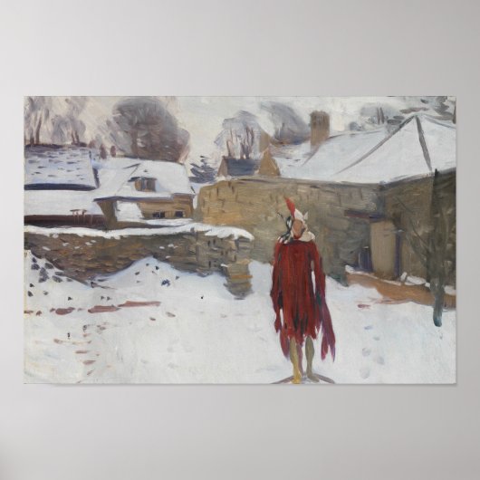 John Singer Sargent - Mannikin in de sneeuw Poster (Voorkant)