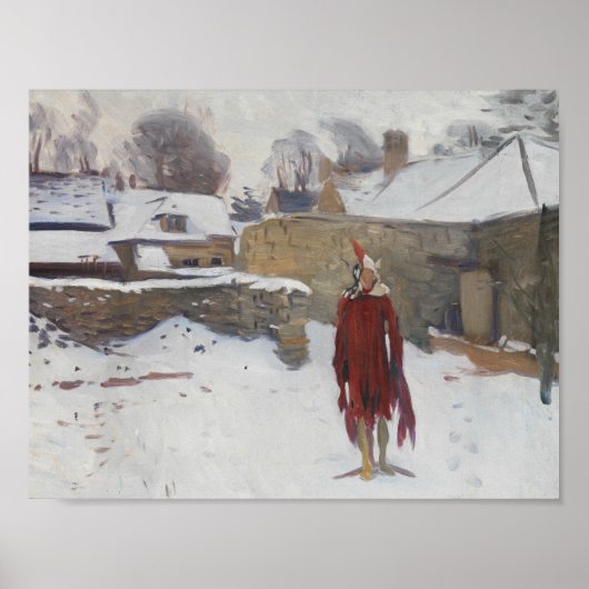 John Singer Sargent - Mannikin in de sneeuw Poster (Voorkant)