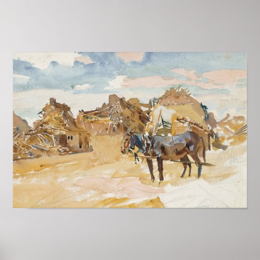 John Singer Sargent - Mules en Ruins Poster (Voorkant)