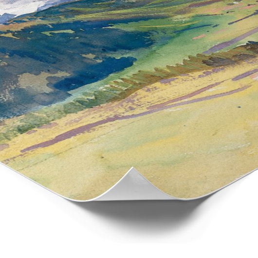 John Singer Sargent - Open Valley, Dolomites Poster (Hoek)