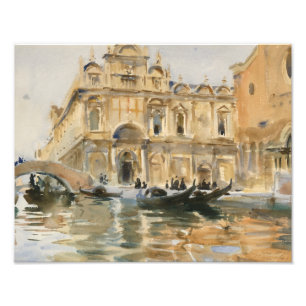 John Singer Sargent - Rio dei Mendicanti, Venetië Foto Afdruk