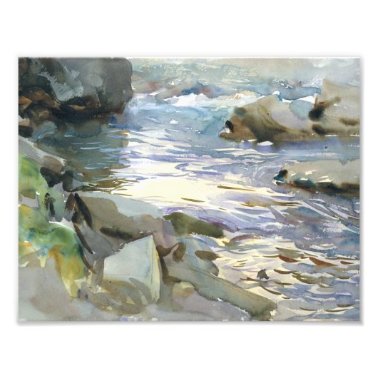 John Singer Sargent - Stream en Rocks Foto Afdruk (Voorkant)