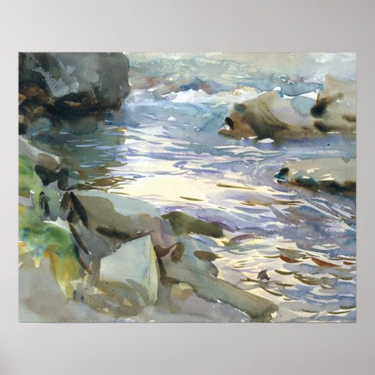 John Singer Sargent - Stream en Rocks Poster (Voorkant)
