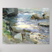 John Singer Sargent - Stream en Rocks Poster (Voorkant)