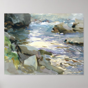 John Singer Sargent - Stream en Rocks Poster