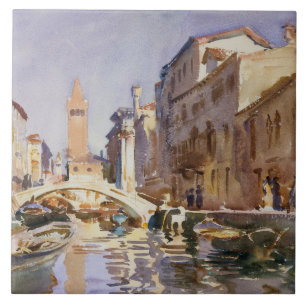 John Singer Sargent - Venetiaans kanaal Tegeltje