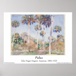 John Singer Sargent Waterverf - Palms Poster