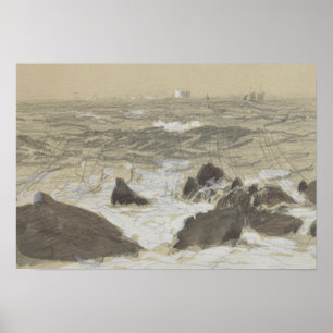 John Singer Sargent - Waves Breaking on Rocks Poster