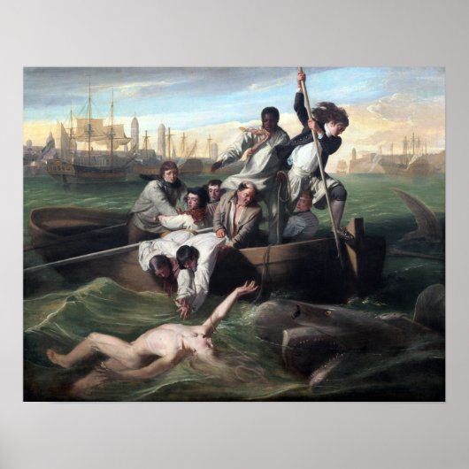 John Singleton Copley Watson en de haai Poster (Voorkant)