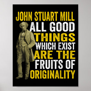 John Stuart Mill filosoof citeert filosofieleer Poster