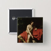 John the Baptist Vierkante Button 5,1 Cm (Voorkant /achterkant)