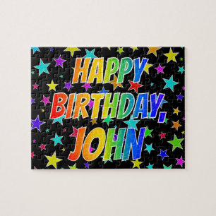 "JOHN" voornaam, geun "HAPPY BIRTHDAY" Legpuzzel