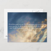 John Wesley Living Quote met Blue Sky Clouds Briefkaart (Voorkant / Achterkant)
