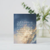 John Wesley Living Quote met Blue Sky Clouds Briefkaart (Staand voorkant)