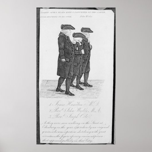 John Wesley loopt in Edinburgh tussen James Poster (Voorkant)