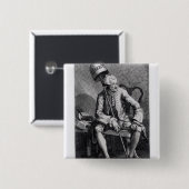 John Wilkes 1763 Vierkante Button 5,1 Cm (Voorkant /achterkant)