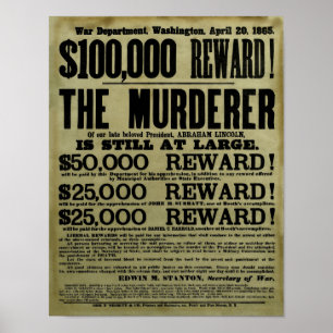 John Wilkes Booth Poster Recherché