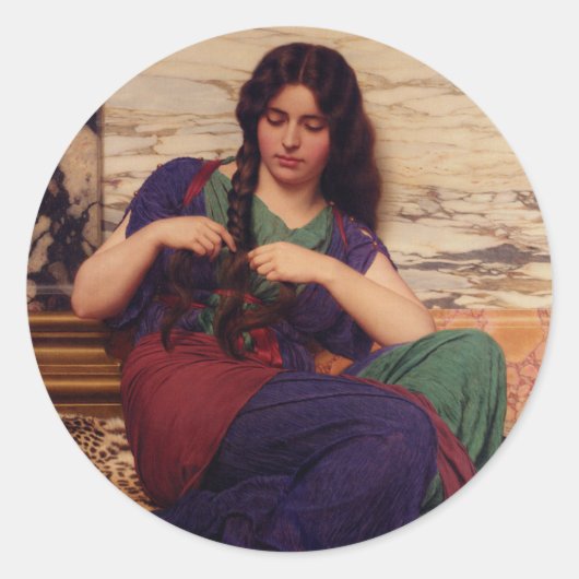 John William Godward Classic Round Sticker (Voorkant)