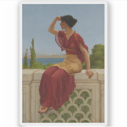 John William Godward - Het signaal Sticker (Voorkant)