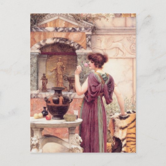 John William Godward - In de tuin Briefkaart (Voorkant)