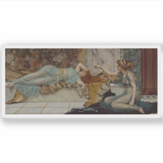 John William Godward - Mischief en rust Sticker (Voorkant)