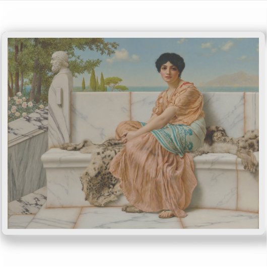 John William Godward - Reverie Sticker (Voorkant)