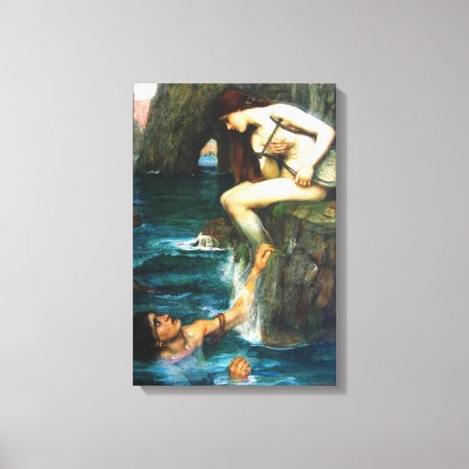 John William Waterhouse De Siren Canvas Afdruk (Voorkant)