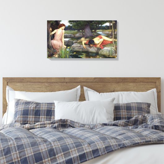 John William Waterhouse Echo en Narcissus Canvas Afdruk (Insitu (Slaapkamer))